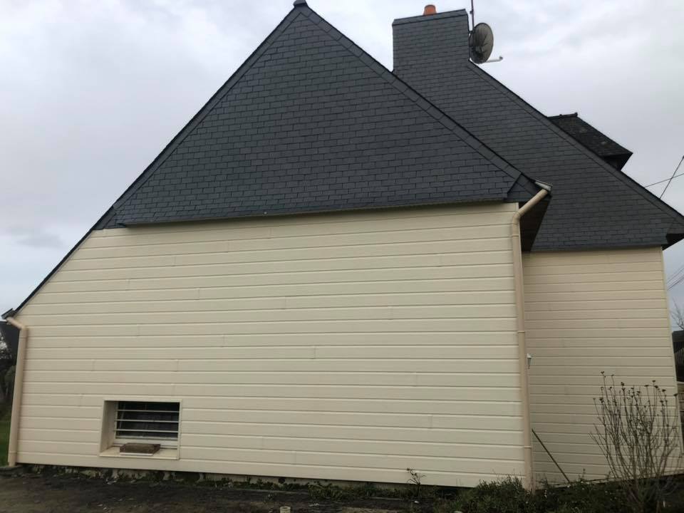 Bardage ardoise et PVC LANDAUL - Breizh toiture a Landaul - Morbihan 56