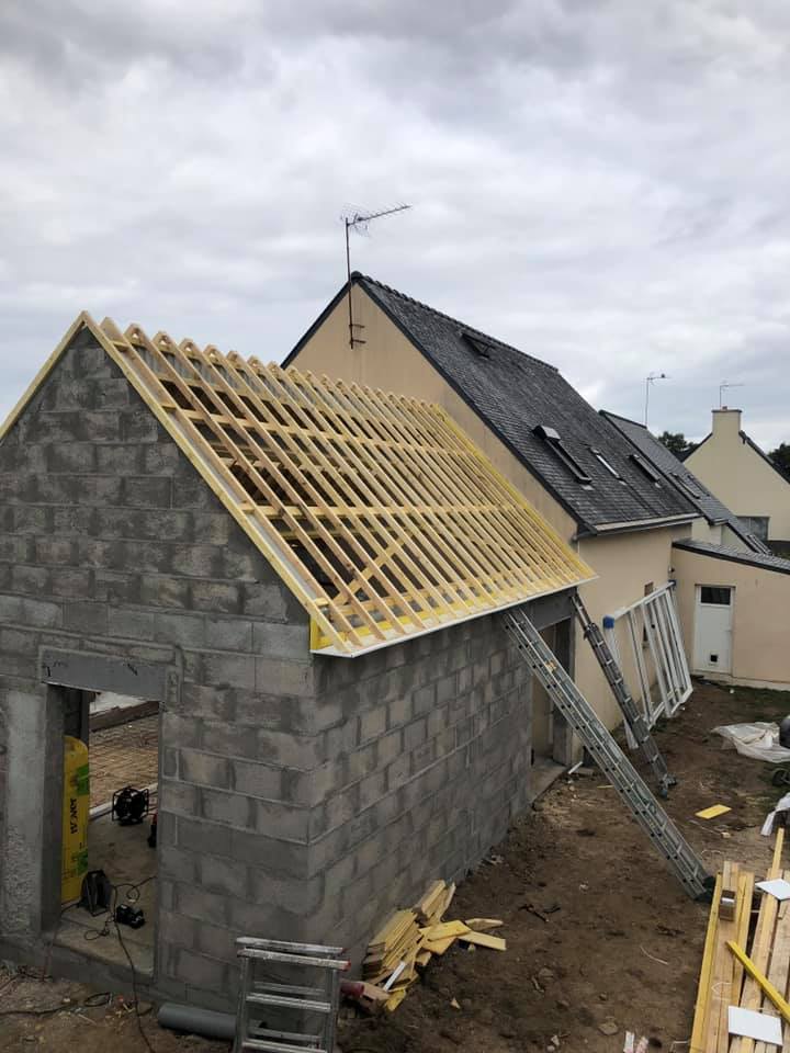 Charpente extension PONT SCORFF - Breizh toiture a Landaul - Morbihan 56
